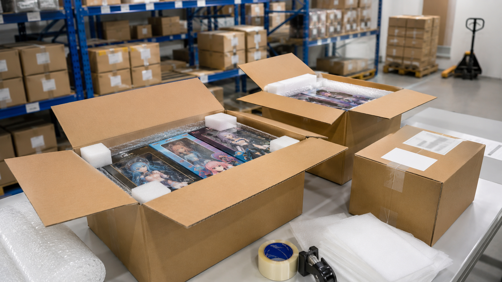 Wholesale packing process illustration